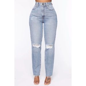All Split Up High Rise Mom Jeans- Medium